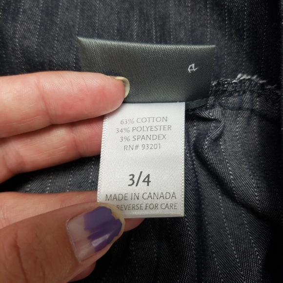 Dots gray and white pin stripe flare leg dress pants juniors size 3/4 - Picture 9 of 13